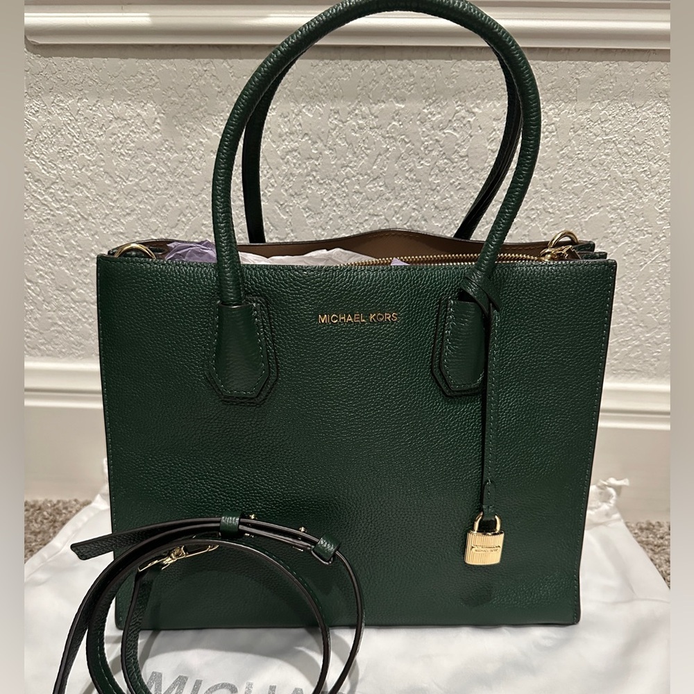 Michael Kors Dark Green Satchel